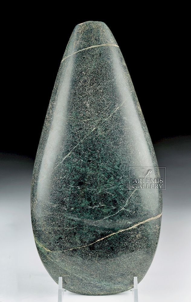 Appraisal: Massive Olmec Olivine-Serpentine Celt Pre-Columbian Southern Mexico to Guatemala Olmec