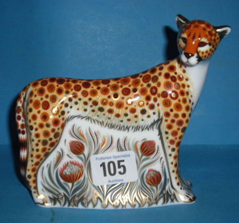 Appraisal: Royal Crown Derby Paperweight Cheetah Commisioned by Goviers Limited ediition