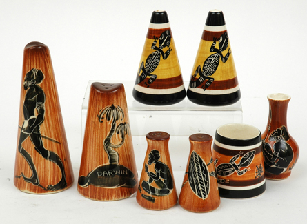 Appraisal: FLORENZ POTTERY New South Wales circa Comprising three pairs of