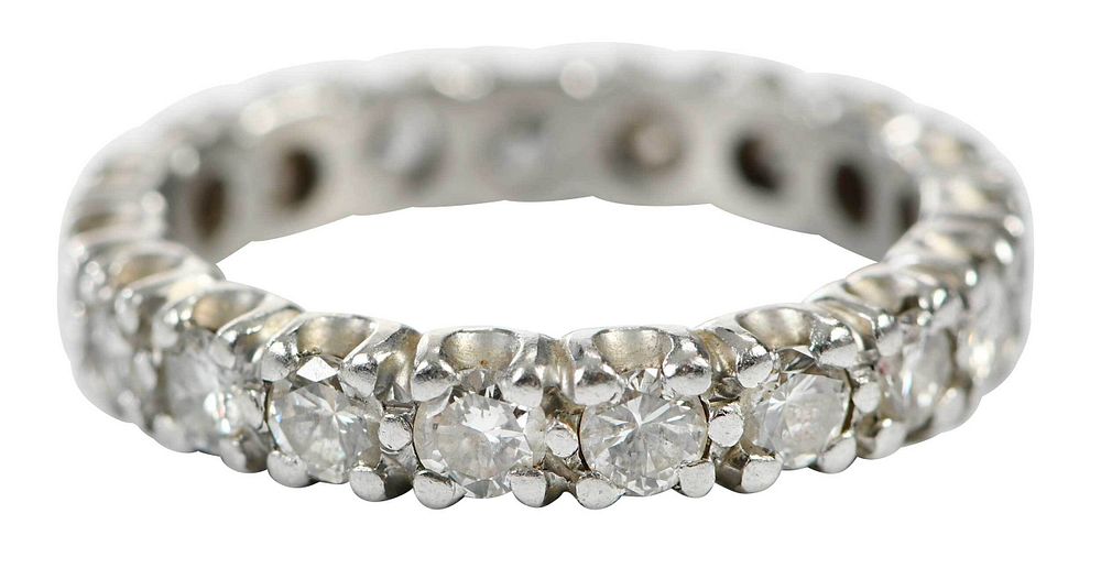 Appraisal: Platinum Diamond Eternity Band round brilliant diamonds estimated total weight