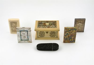 Appraisal: Three Chinese card cases one in silver filigree decorated with