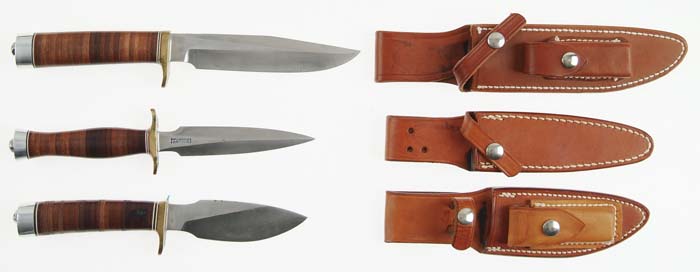 Appraisal: LOT OF THREE RANDALL KNIVES Model with stiletto dbl edged