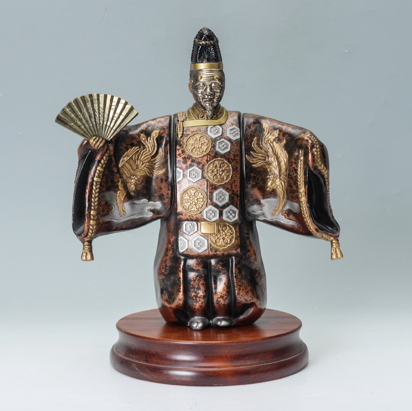 Appraisal: JAPANESE PAINTED METAL NOH THEATER ACTOR Decorative figure of a