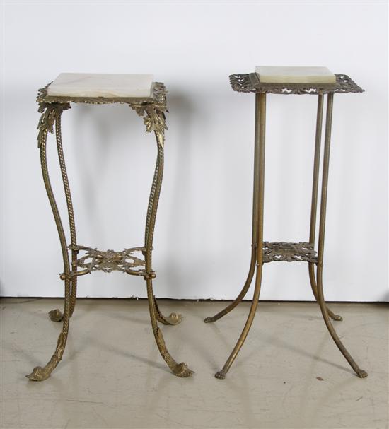 Appraisal: A Group of Two Gilt Metal Occasional Tables Height of