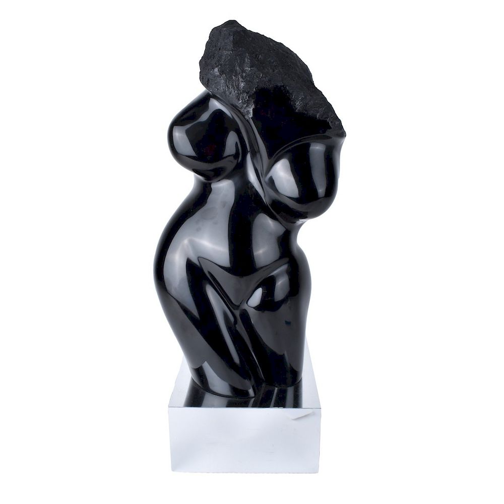 Appraisal: Nanus Sculpture Gloria Nanus American th century Black Composition Sculpture