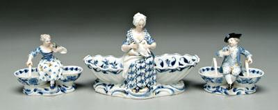 Appraisal: Three Meissen serving pieces all with blue crossed swords marks