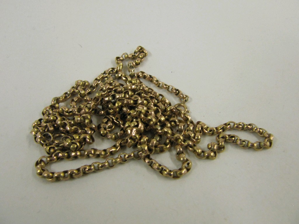 Appraisal: Nine carat gold guard chain snapped