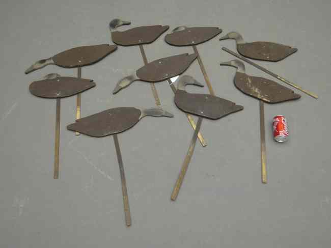 Appraisal: Set of painted stick silhouette decoys '' Ht