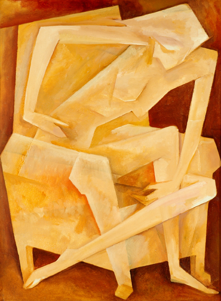 Appraisal: Bill Coleman - Cubist Nude in Chair oil on board