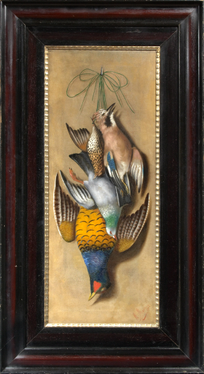 Appraisal: Michelangelo Meucci Italian - Nature Morte Birds oil on canvas