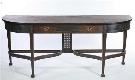 Appraisal: HEPPLEWHITE STYLE SERVER Walnut with a D shaped top one