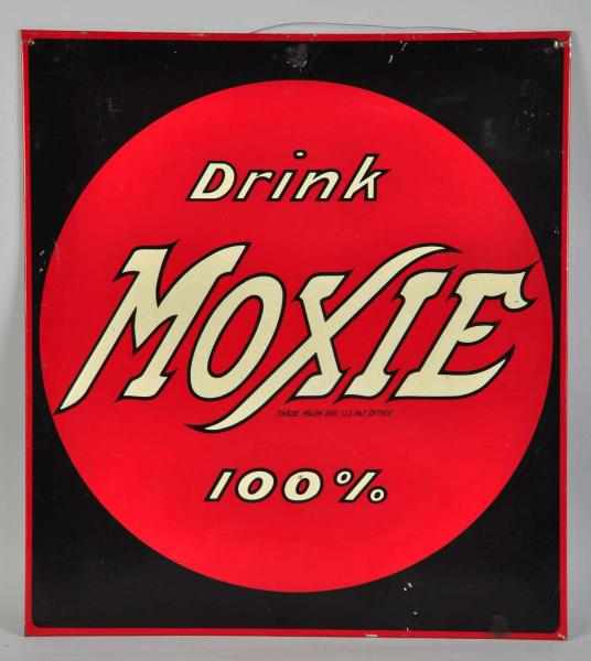 Appraisal: Embossed Tin Moxie Sign Circa s A few shallow surface