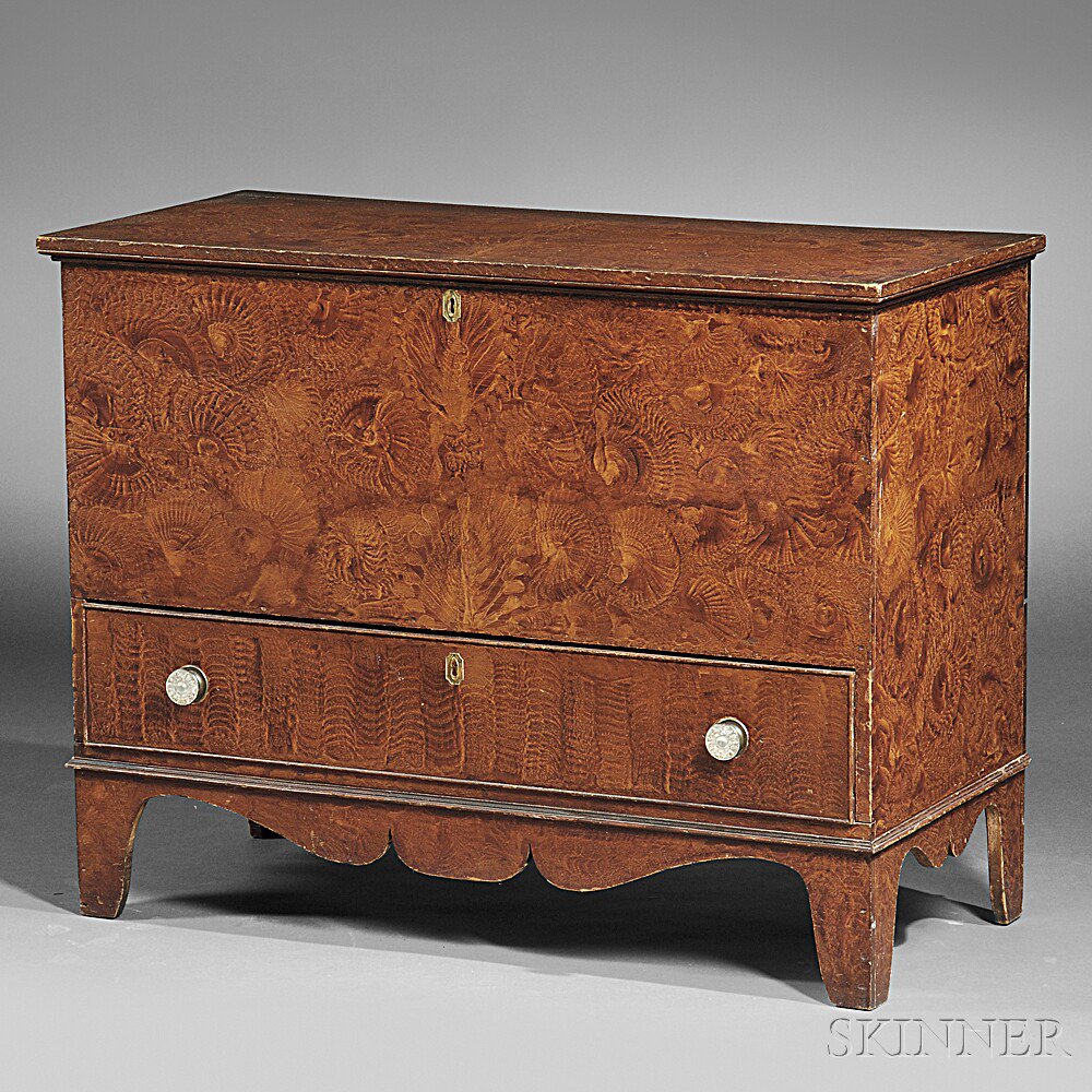 Appraisal: Putty-painted Chest over Drawer New England early th century allover