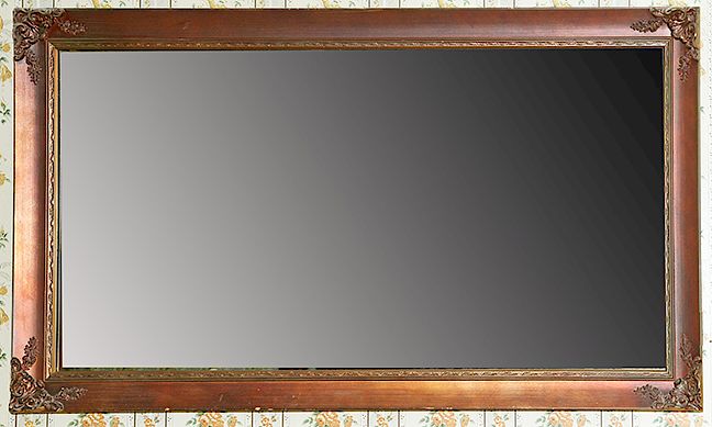 Appraisal: Over Mantle Mirror A ca dark gold leaf mantle mirror