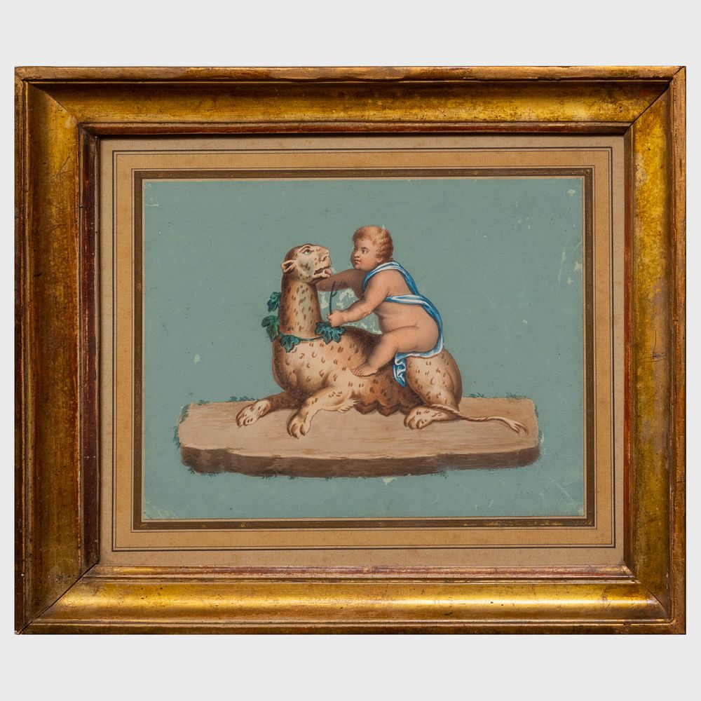 Appraisal: Italian School Neoclassical Scenes A Pair Two gouache on paper