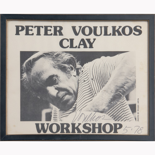 Appraisal: PETER VOULKOS Framed and autographed poster for the Peter Voulkos