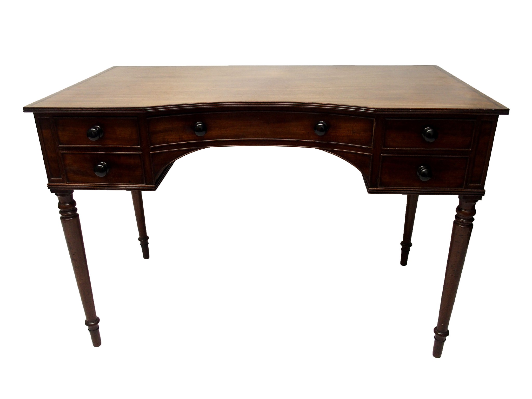 Appraisal: A George IV mahogany dressing tablewith central curved drawer flanked