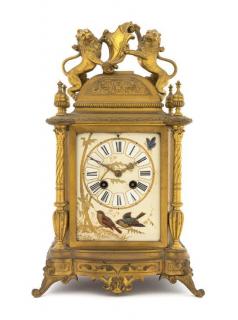 Appraisal: A French Gilt Bronze Mantel Clock Height inches A French