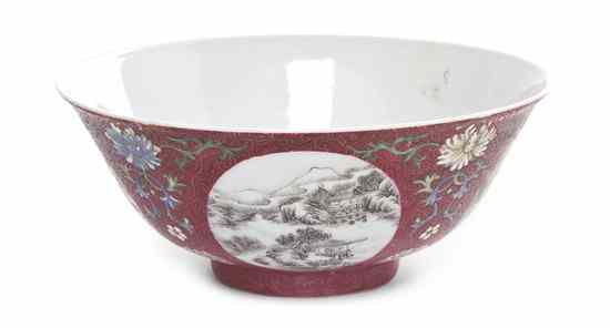 Appraisal: A Chinese Porcelain Bowl having circular reserves on a deep