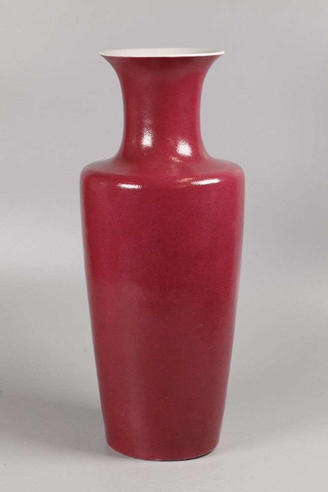 Appraisal: Chinese ruby red glazed porcelain vase possibly th c in