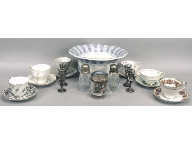 Appraisal: Box lot of miscellaneous china and glass Estimate -