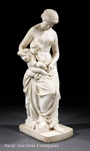 Appraisal: An Italian Carrara Marble Sculpture of Maternal Love in the