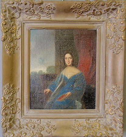 Appraisal: - Oil on board portrait of a seated woman wearing