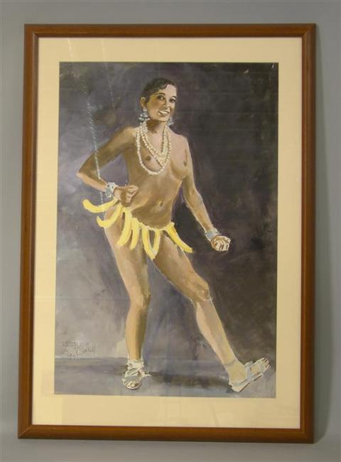 Appraisal: STAN KLIMLEY AMERICAN TH CENTURY JOSEPHINE BAKER Watercolor on paper