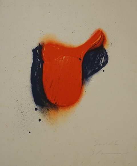 Appraisal: Tim Storrier born Saddle lithograph signed dated and inscribed 'Saddle