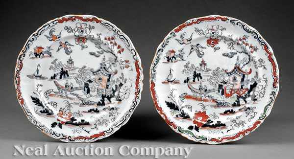 Appraisal: A Pair of Ashworth Ironstone Lakeside Pavilions Pattern Dessert Plates