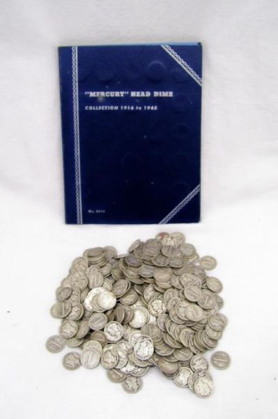 Appraisal: Mercury Head Dimes Blue book Collection to missing D -