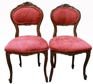 Appraisal: Pair of Antique French Salon Chairs Pair of Antique French