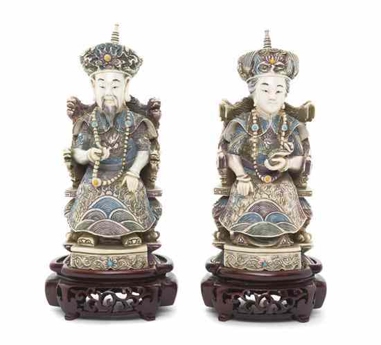 Appraisal: A Pair of Chinese Figures of an Emperor and Empress