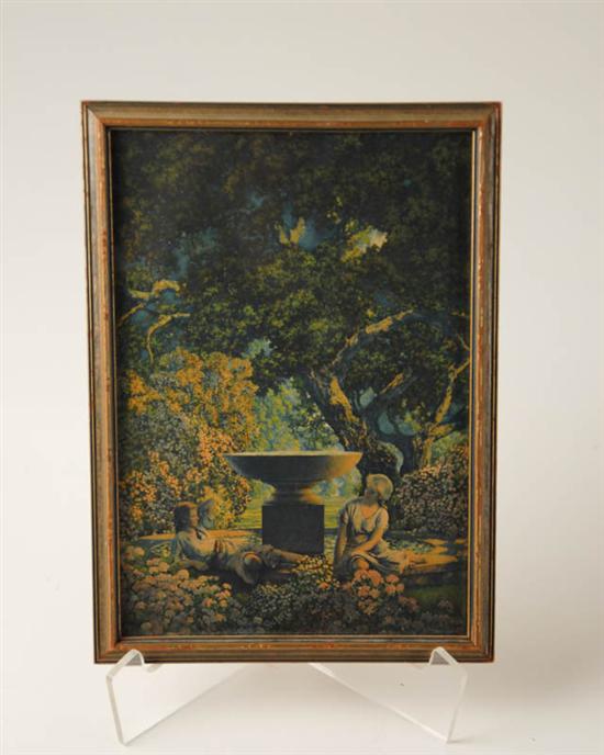 Appraisal: Maxfield Parrish Print Reveries framed cropped Edison-Mazda calendar top x