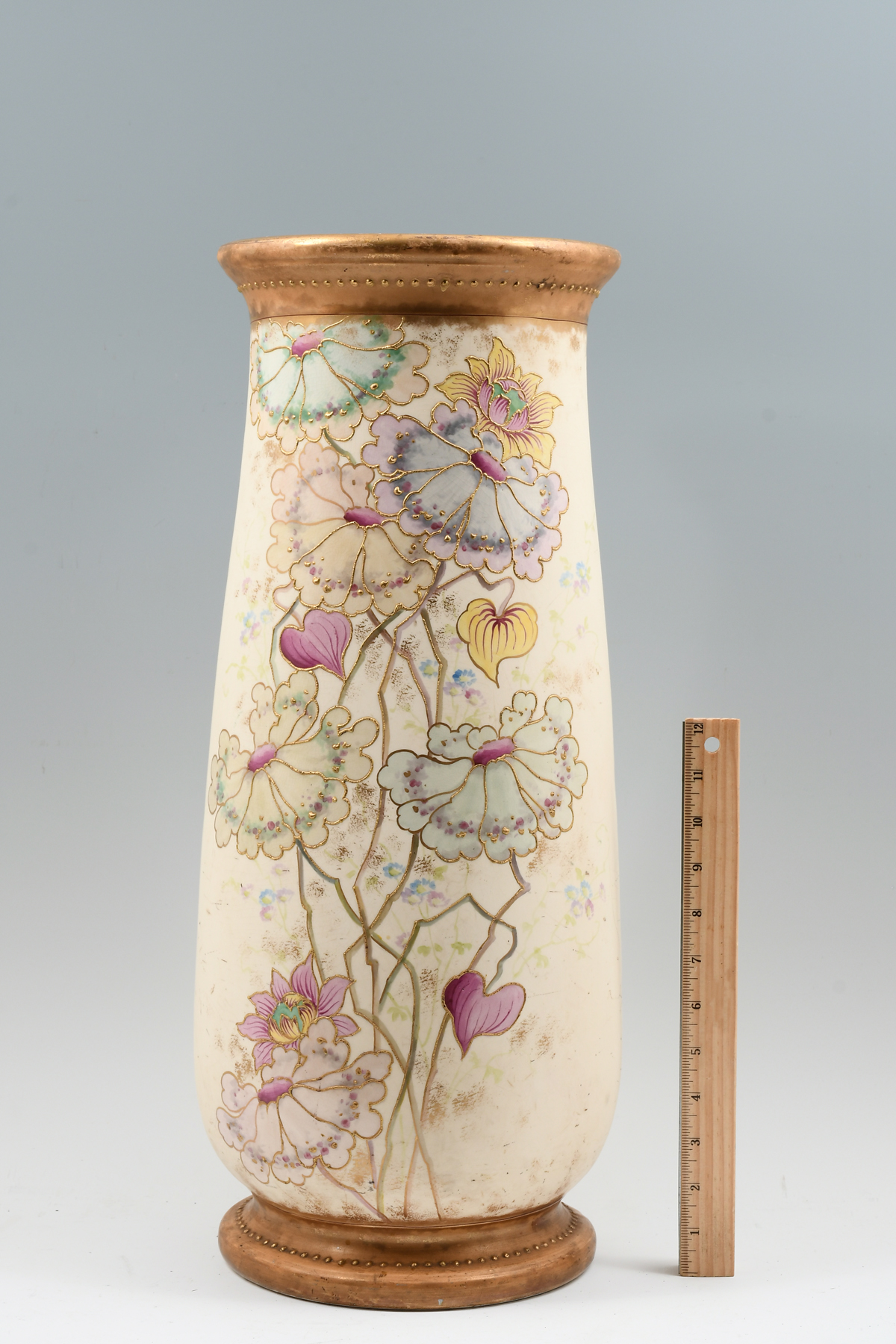 Appraisal: LARGE VICTORIAN FLORAL UMBRELLA STAND Having a hand-painted floral motif