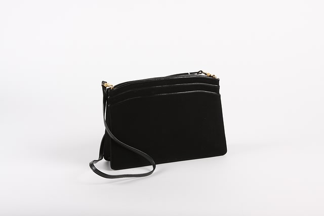 Appraisal: Jay Herbert black pig suede handbag with gold accent and