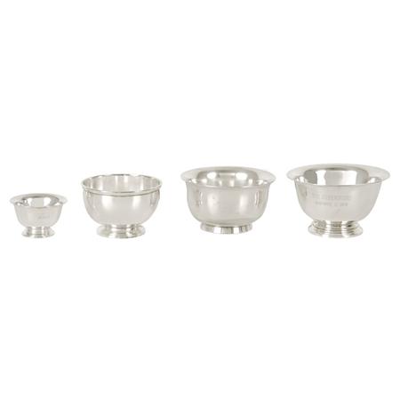 Appraisal: Group of Four Tiffany Co Sterling Silver Condiment Bowls Estimate