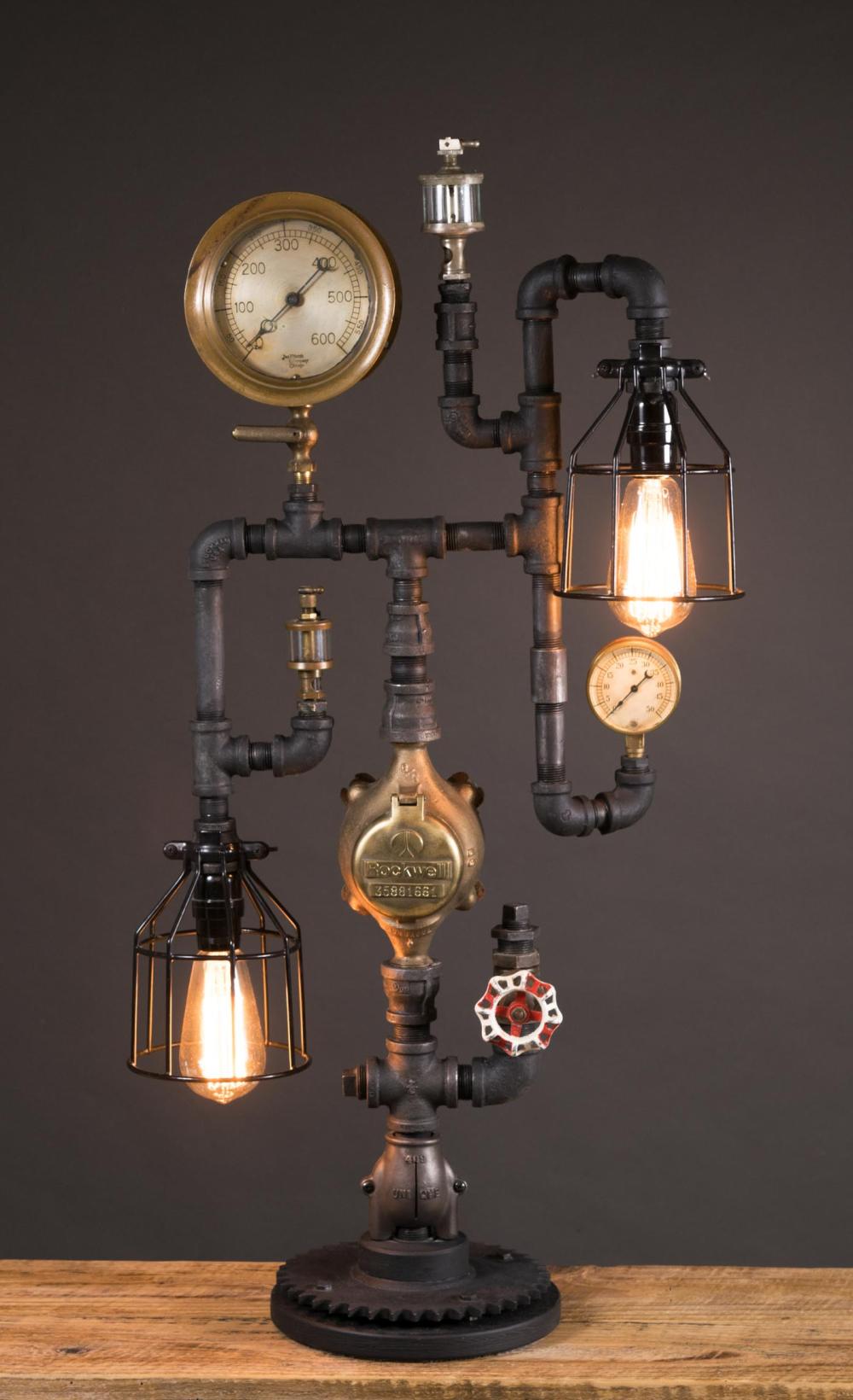 Appraisal: STEAMPUNK TABLE LAMP GLENN SCHEUBREIN Lake Oswego Oregon st century