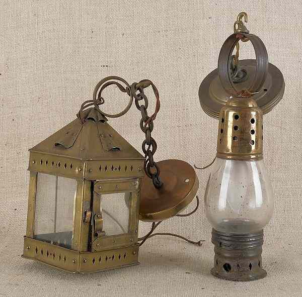 Appraisal: Two brass lanterns