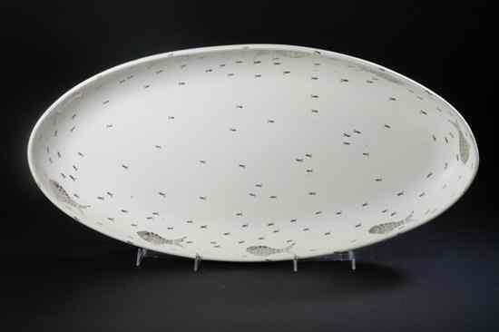 Appraisal: EMILIA CASTILLO SILVER OVERLAY POTTERY PLATTER Emilia Castillo Plata Mexico