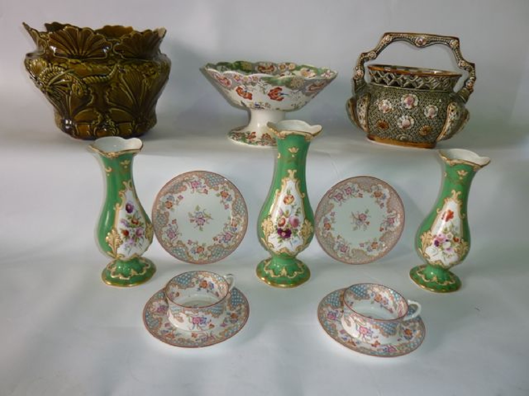 Appraisal: A collection of Couldon tea wares with printed infilled floral