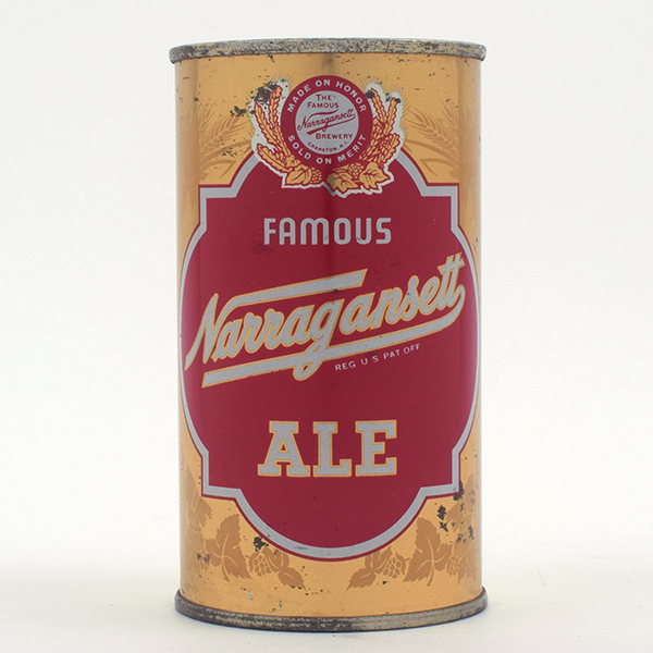 Appraisal: Narragansett Ale Flat Top CONTINENTAL - Reference USBC - Brewery