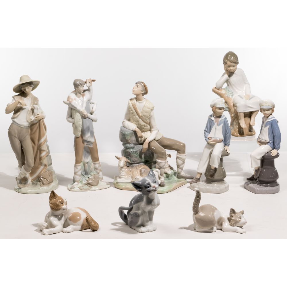 Appraisal: LLADRO PORCELAIN FIGURINE ASSORTMENT items including Shepherd retired Shepherd Resting