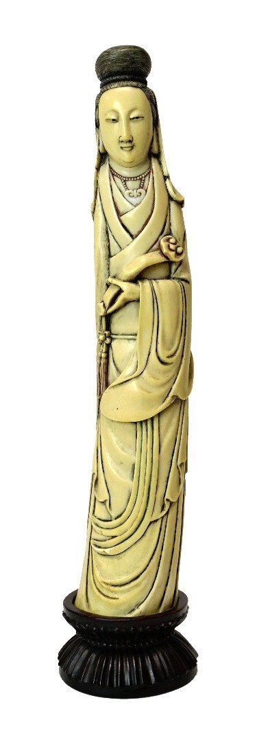 Appraisal: A Chinese ivory carving of Guanyin th century the goddess