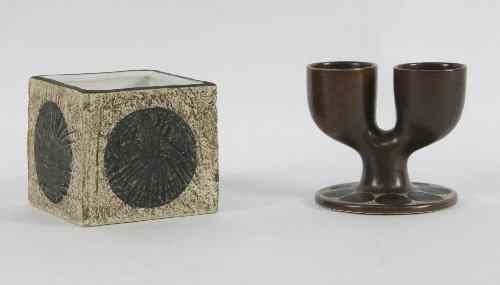 Appraisal: A Troika double egg cup cm high and a square