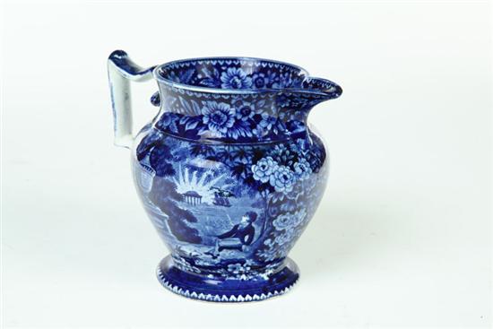 Appraisal: HISTORICAL BLUE STAFFORDSHIRE PITCHER England nd quarter- th century Dark