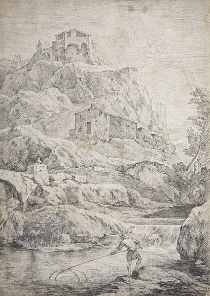 Appraisal: Follower of Giovanni Francesco Grimaldi Italian - An extensive landscape