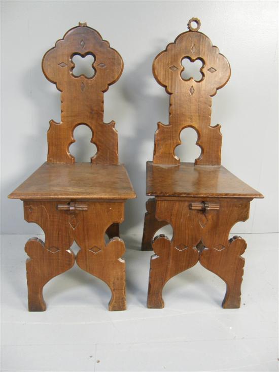 Appraisal: Set six of Continental possibly Dutch th century mahogany chairs