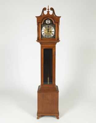 Appraisal: Daneker Spring Wound Grandmothers Clock Three wind movement with chime