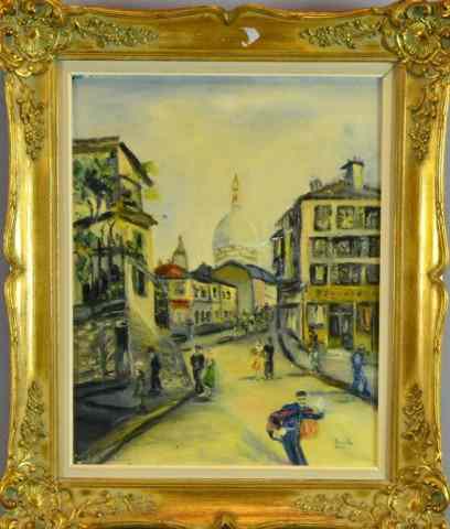 Appraisal: POSSIBLE NATHAN ISRAELS OIL PAINTING ON CANVASCharming French street scene